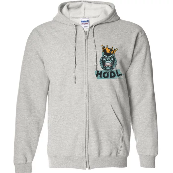 King Gorilla Apes HODL Wall Street Stock Market Full Zip Hoodie