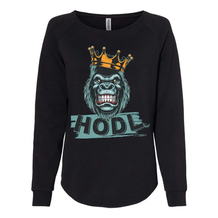 King Gorilla Apes HODL Wall Street Stock Market Womens California Wash Sweatshirt