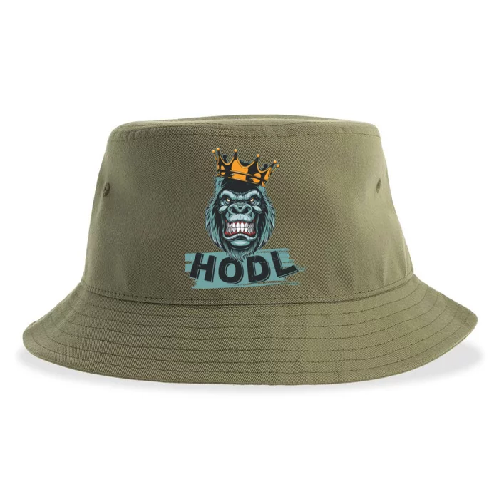 King Gorilla Apes HODL Wall Street Stock Market Sustainable Bucket Hat