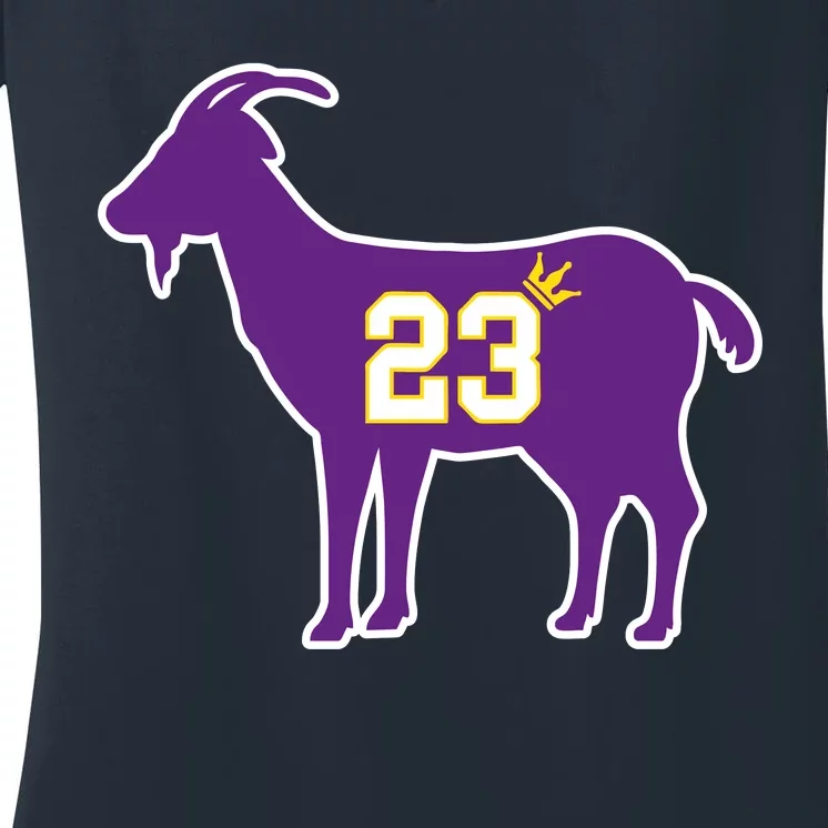 King LA Bron The Goat 23 Basketball Women's V-Neck T-Shirt