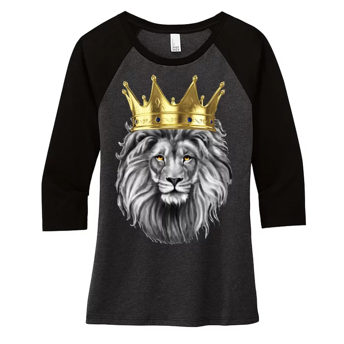 King Of Lions Women's Tri-Blend 3/4-Sleeve Raglan Shirt