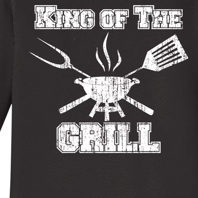 King Of The Grill Baby Long Sleeve Bodysuit