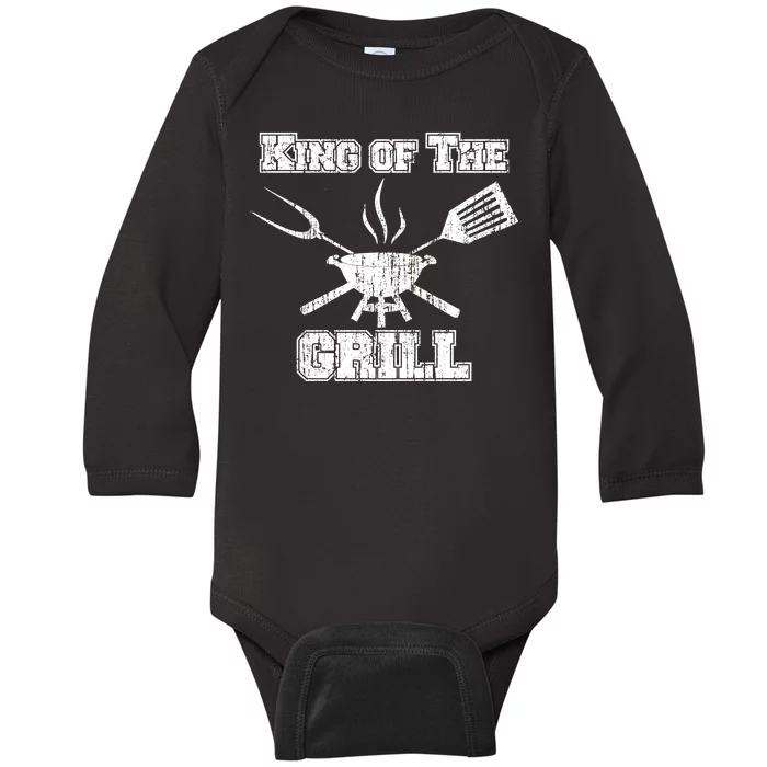 King Of The Grill Baby Long Sleeve Bodysuit