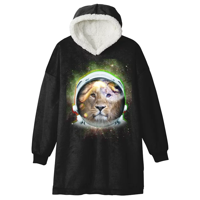 King Of The Universe Lion Space Astronaut Helmet Hooded Wearable Blanket