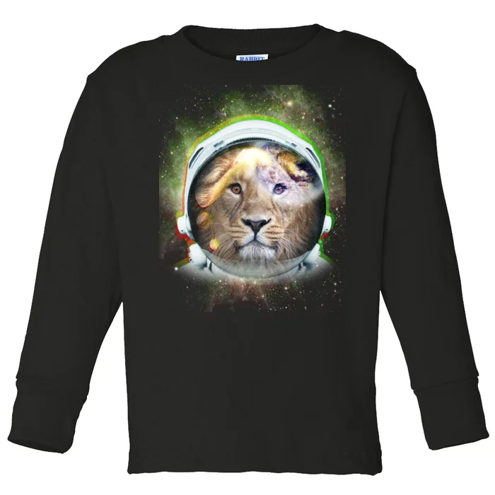 King Of The Universe Lion Space Astronaut Helmet Toddler Long Sleeve Shirt