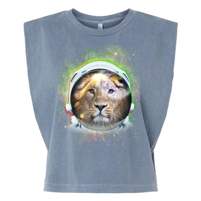 King Of The Universe Lion Space Astronaut Helmet Garment-Dyed Women's Muscle Tee