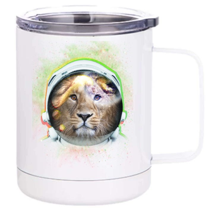 King Of The Universe Lion Space Astronaut Helmet Front & Back 12oz Stainless Steel Tumbler Cup