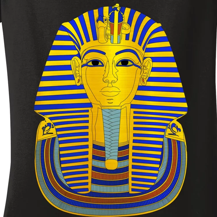 King Tut Pharaoh Egyptian Women's V-Neck T-Shirt