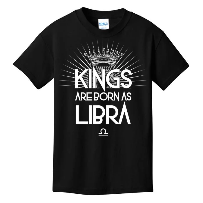 Kings Are Born As Libra Kids T-Shirt