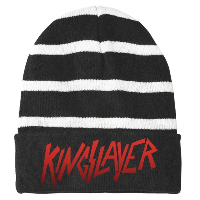 Kingslayer Funny King Slayer Striped Beanie with Solid Band