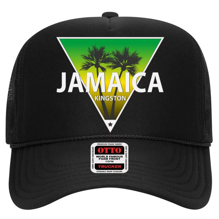 Kingston Jamaica High Crown Mesh Trucker Hat