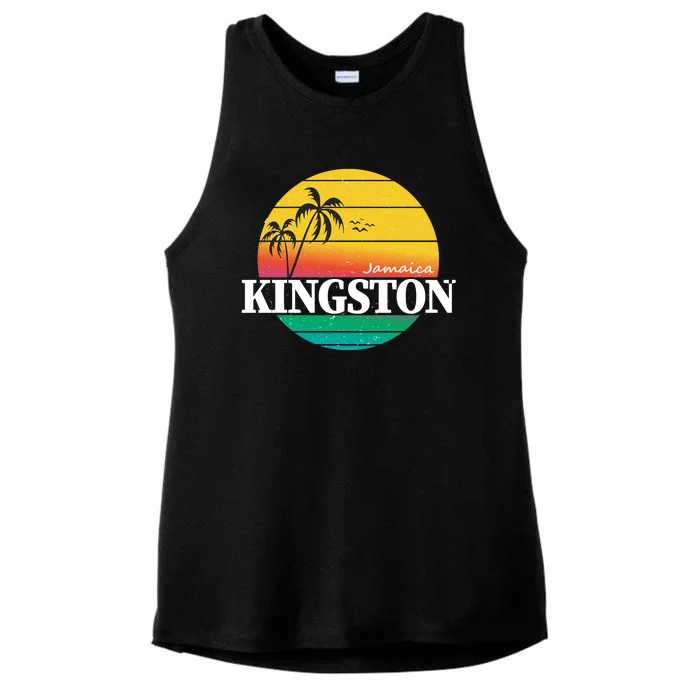 Kingston Jamaica Retro Ladies Tri-Blend Wicking Tank