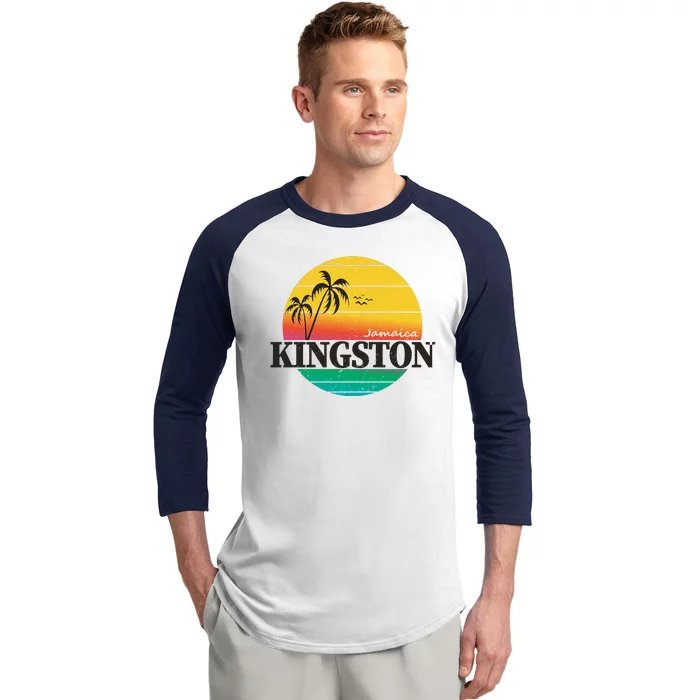 Kingston Jamaica Retro Baseball Sleeve Shirt