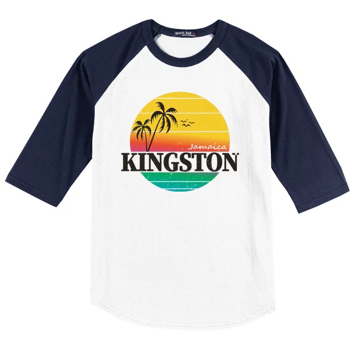 Kingston Jamaica Retro Baseball Sleeve Shirt