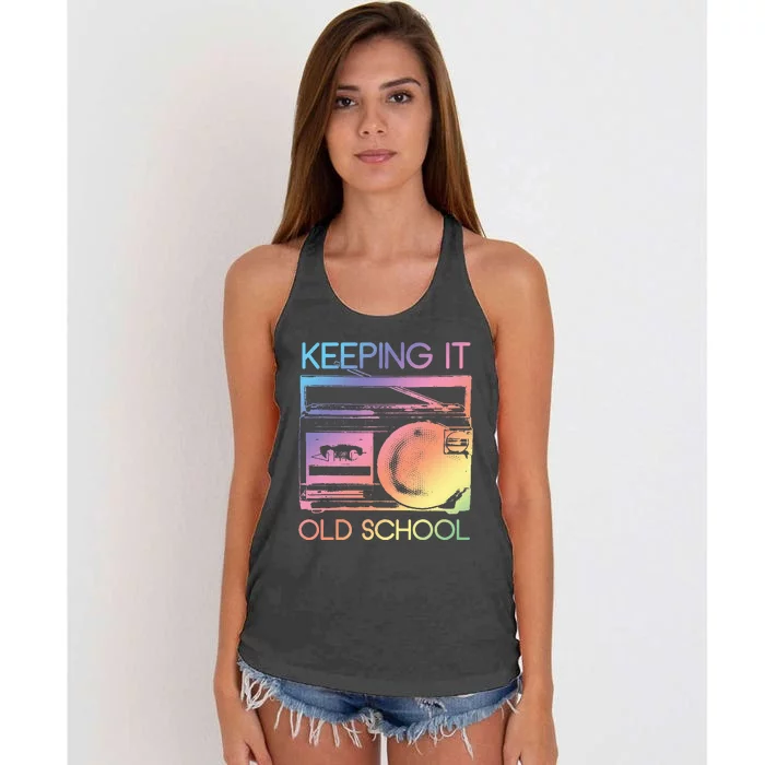 Keeping It Old School Retro 80s 90s Women's Knotted Racerback Tank