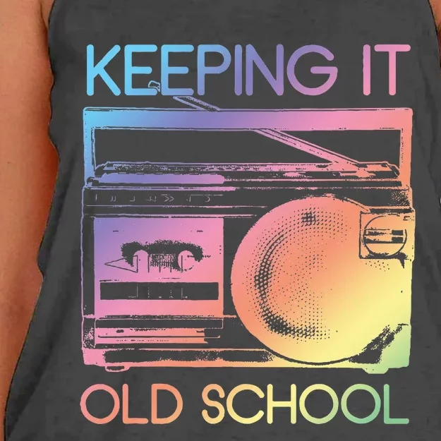 Keeping It Old School Retro 80s 90s Women's Knotted Racerback Tank