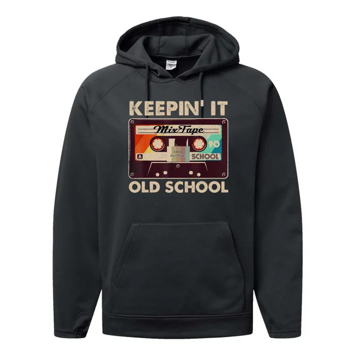 Keeping It Old School Retro Vintage 90s Mixtape Performance Fleece Hoodie