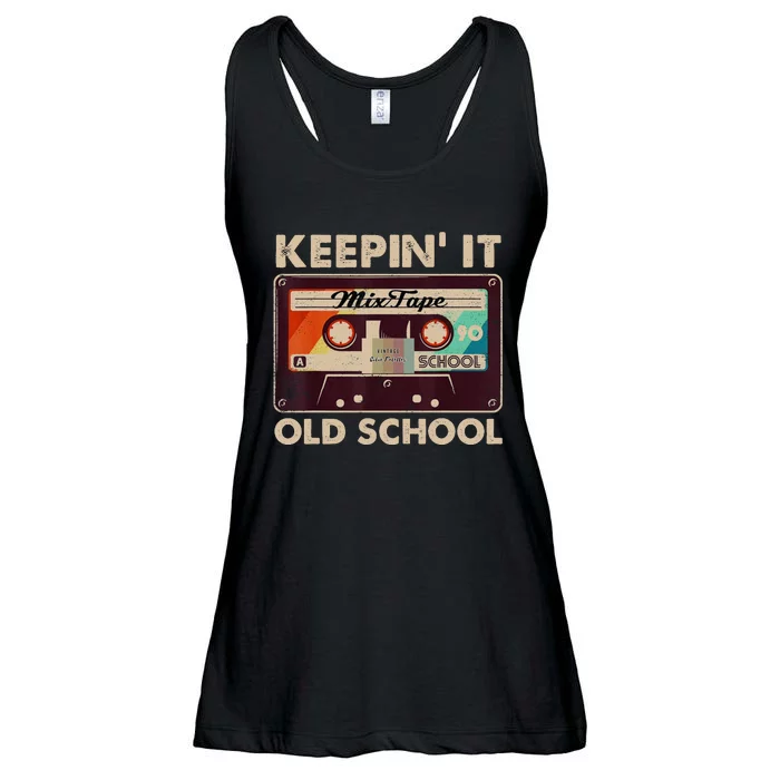 Keeping It Old School Retro Vintage 90s Mixtape Ladies Essential Flowy Tank