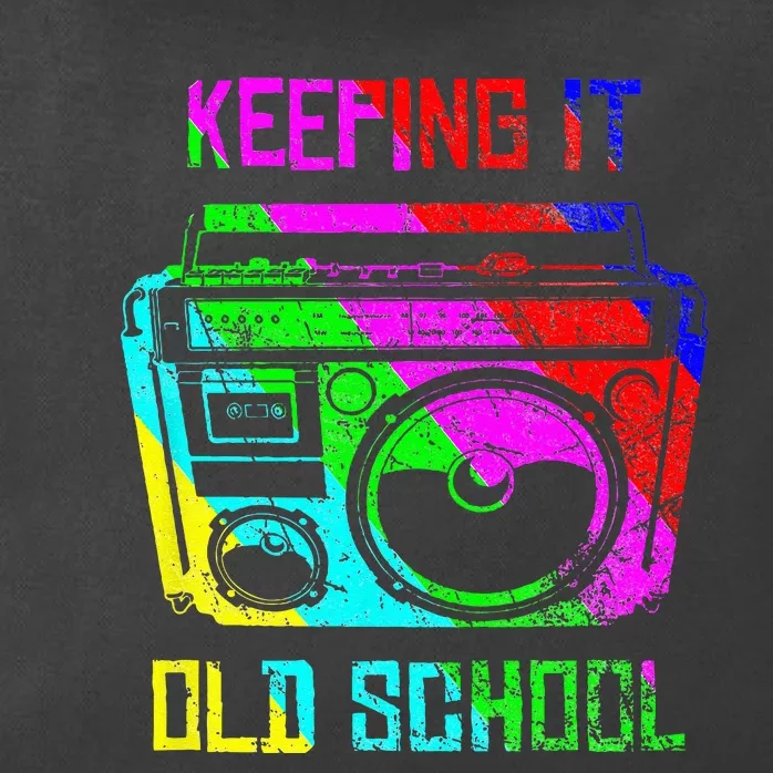 Keeping It Old School 80s 90s Portable Stereo Retro Music Zip Tote Bag