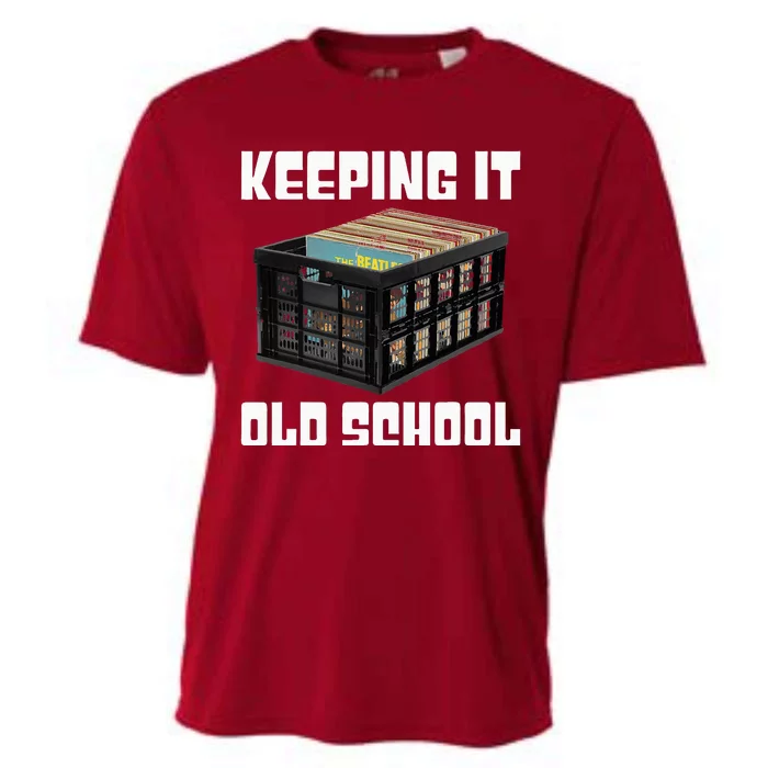 Keeping It Old School Music Vinyl Records Lp Lover Cooling Performance Crew T-Shirt