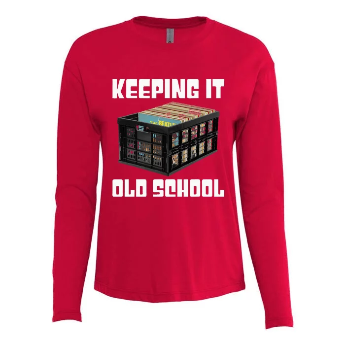 Keeping It Old School Music Vinyl Records Lp Lover Womens Cotton Relaxed Long Sleeve T-Shirt