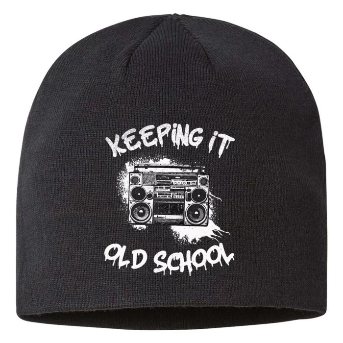 Keeping It Old School Vintage Boombox 80s Hip Hop Graffiti 8 1/2in Sustainable Knit Beanie