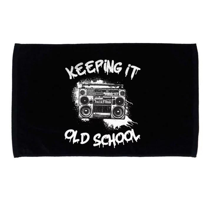 Keeping It Old School Vintage Boombox 80s Hip Hop Graffiti Microfiber Hand Towel