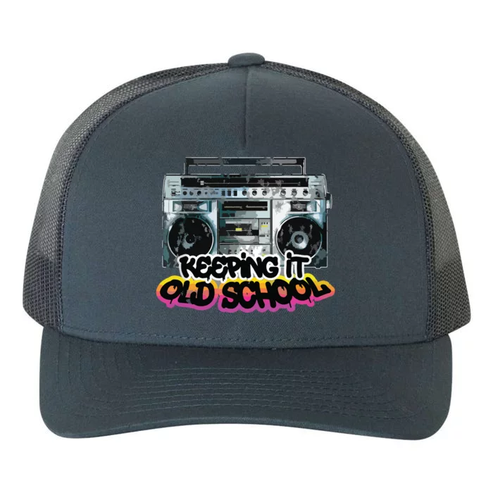 Keeping It Old School Vintage Boombox 80s Yupoong Adult 5-Panel Trucker Hat