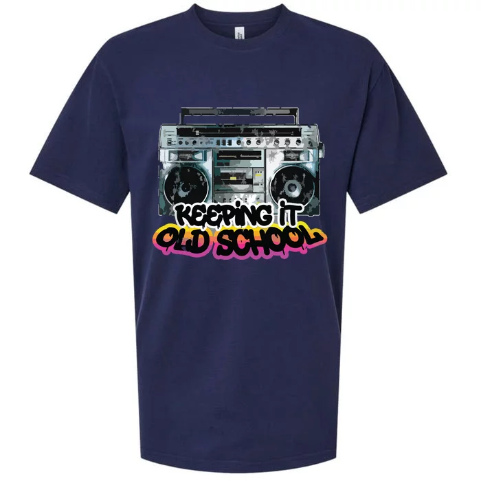 Keeping It Old School Vintage Boombox 80s Sueded Cloud Jersey T-Shirt