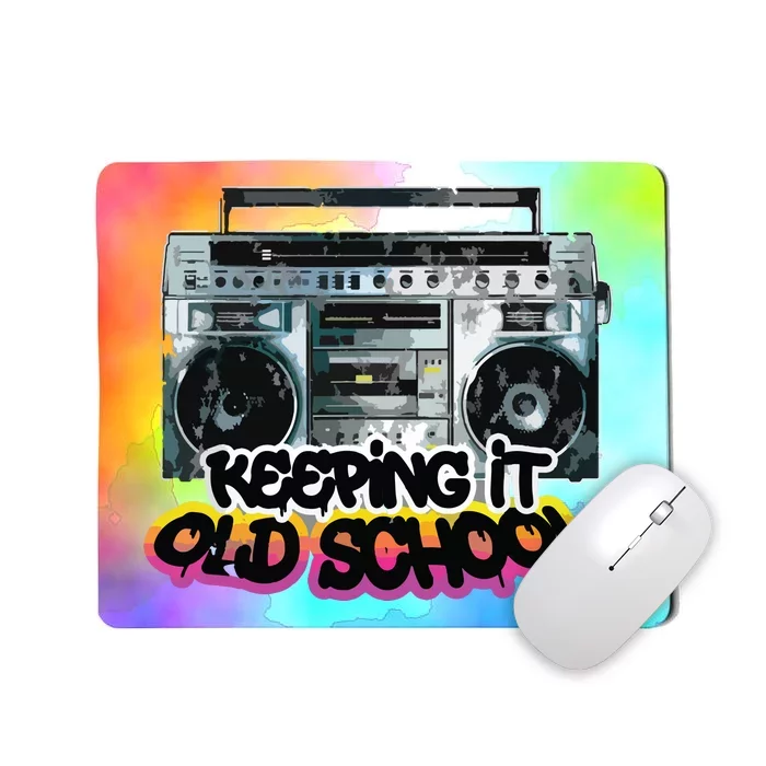 Keeping It Old School Vintage Boombox 80s Mousepad