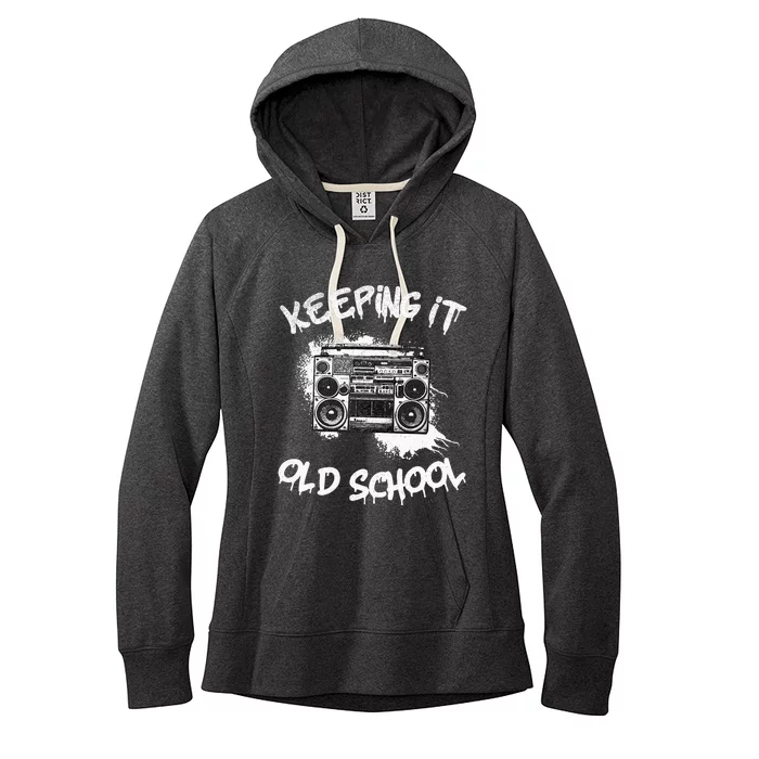 Keeping It Old School Vintage Boombox 80s Hip Hop Graffiti Women's Fleece Hoodie