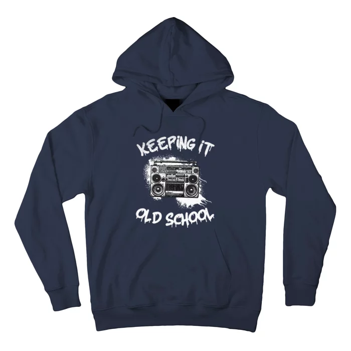 Keeping It Old School Vintage Boombox 80s Hip Hop Graffiti Hoodie