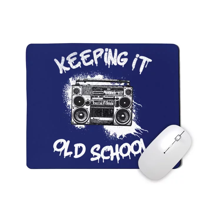 Keeping It Old School Vintage Boombox 80s Hip Hop Graffiti Mousepad