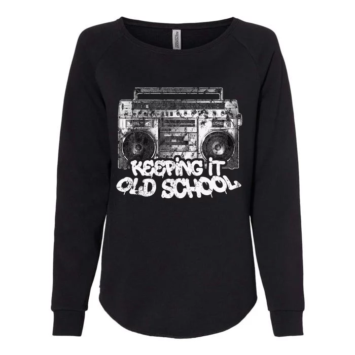 Keeping It Old School Vintage Boombox Graffiti Womens California Wash Sweatshirt