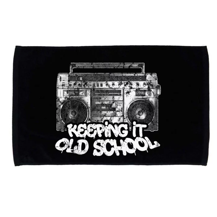 Keeping It Old School Vintage Boombox Graffiti Microfiber Hand Towel