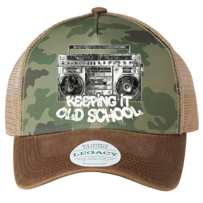 Keeping It Old School  Vintage Boombox Graffiti Legacy Tie Dye Trucker Hat