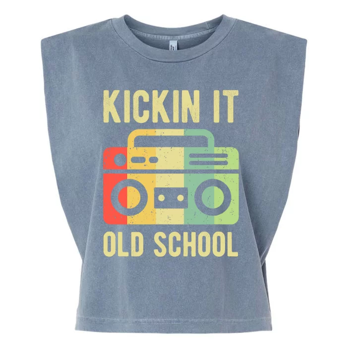 Kickin It Old School 80s 90s Retro Music Garment-Dyed Women's Muscle Tee