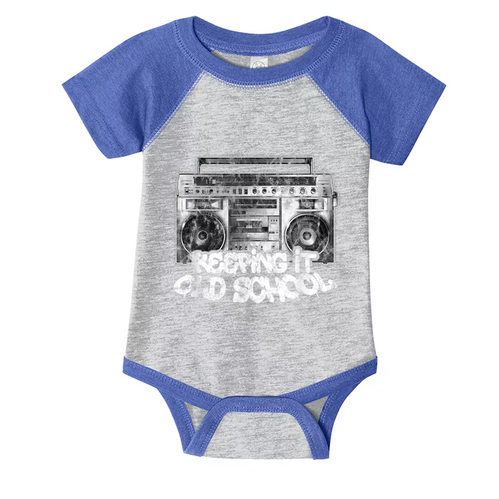 Keeping It Old School Cute Gift Vintage Boombox Graffiti Gift Infant Baby Jersey Bodysuit