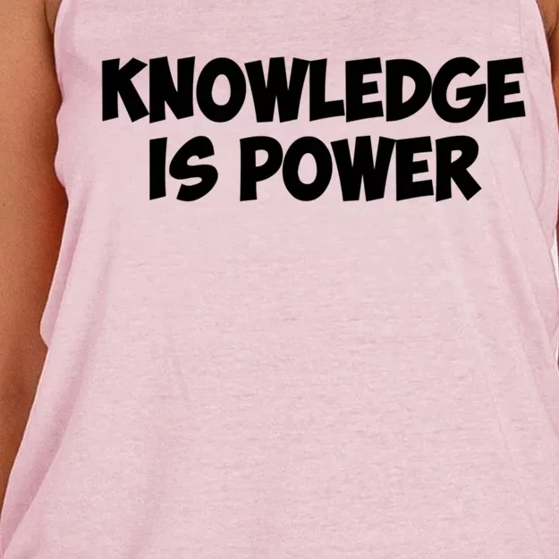 Knowledge Is Power Great Gift Women's Knotted Racerback Tank