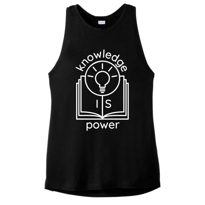 Knowledge Is Power Gift Ladies Tri-Blend Wicking Tank