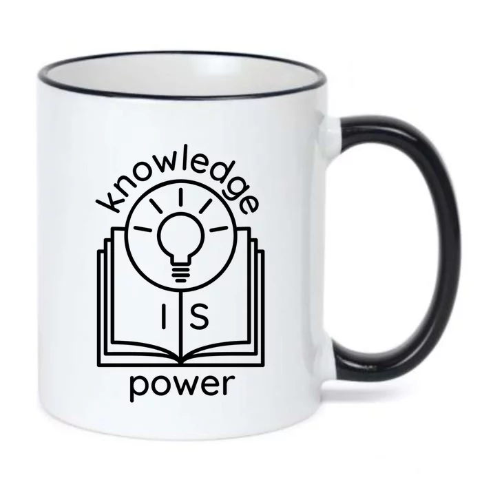 Knowledge Is Power Gift Black Color Changing Mug