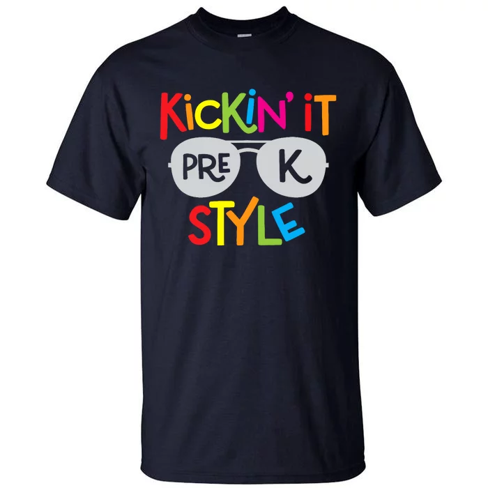 Kickin it Pre-K Style Back to School Teacher Tall T-Shirt