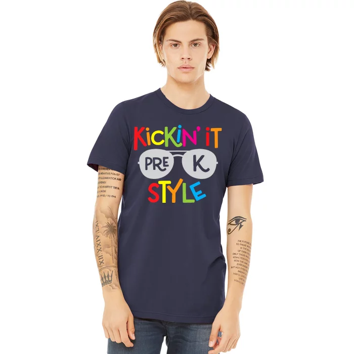 Kickin it Pre-K Style Back to School Teacher Premium T-Shirt