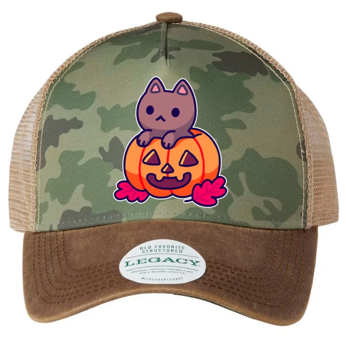 Kitten In pumpkin Cute Halloween Legacy Tie Dye Trucker Hat