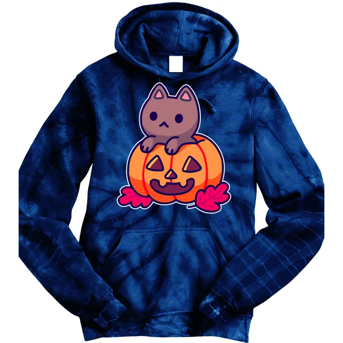 Kitten In pumpkin Cute Halloween Tie Dye Hoodie