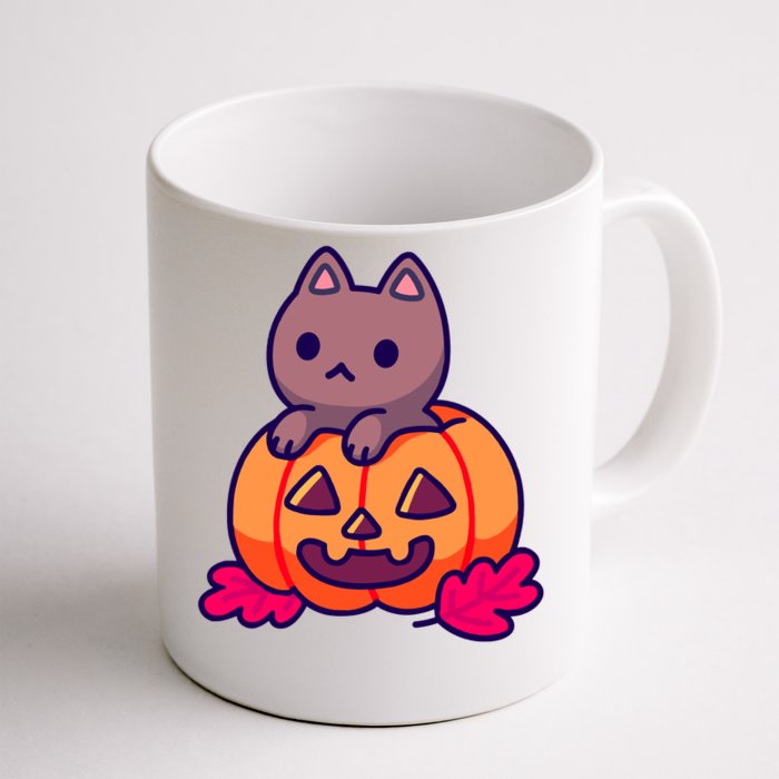 Kitten In pumpkin Cute Halloween Front & Back Coffee Mug