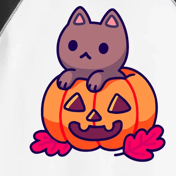 Kitten In pumpkin Cute Halloween Toddler Fine Jersey T-Shirt