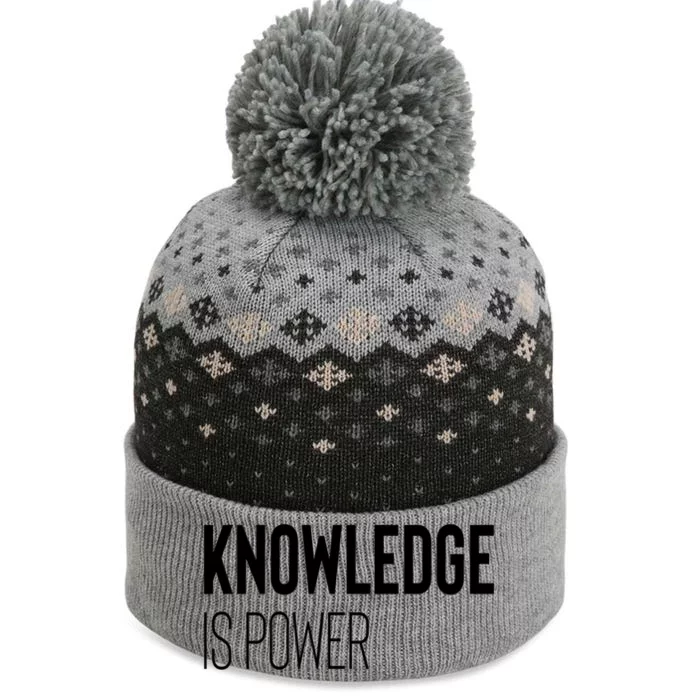 Knowledge Is Power Gift The Baniff Cuffed Pom Beanie