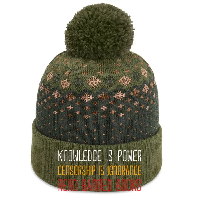 Knowledge Is Power Censorship Is Ignorance Read Banned Books The Baniff Cuffed Pom Beanie