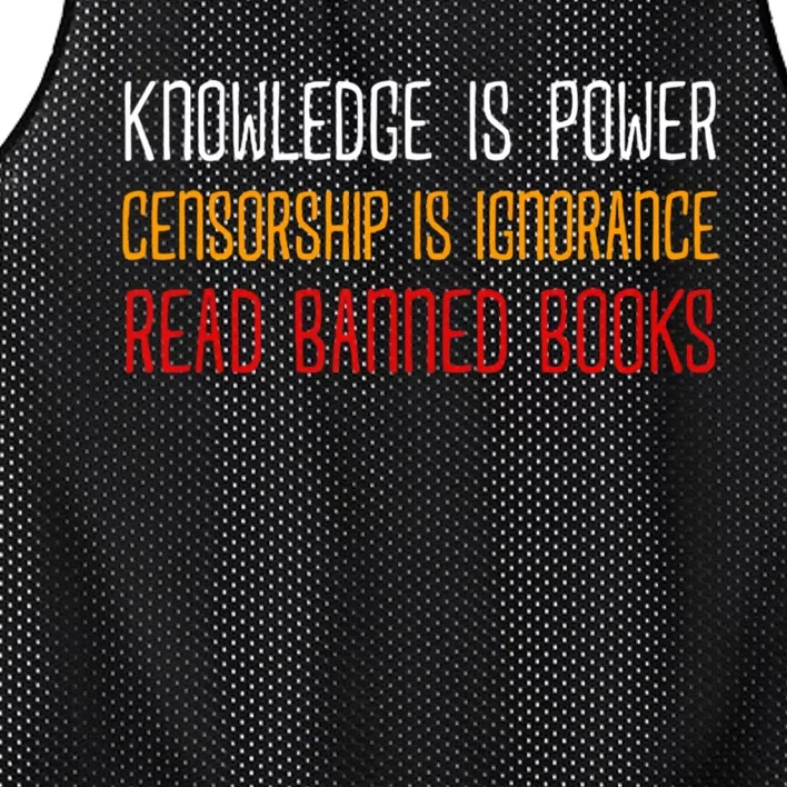 Knowledge Is Power Censorship Is Ignorance Read Banned Books Mesh Reversible Basketball Jersey Tank